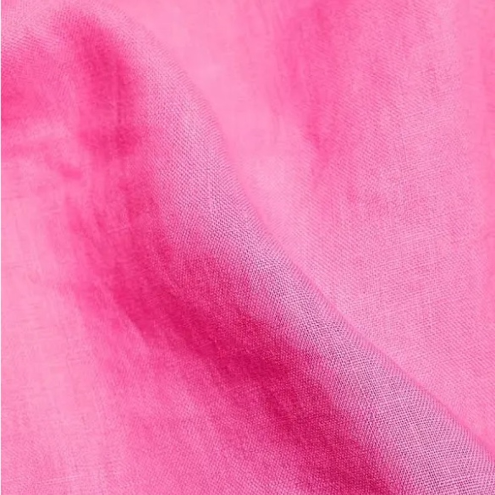 NWT FARM Rio Linen Pink Puff Sleeve Dress - Picture 4 of 5